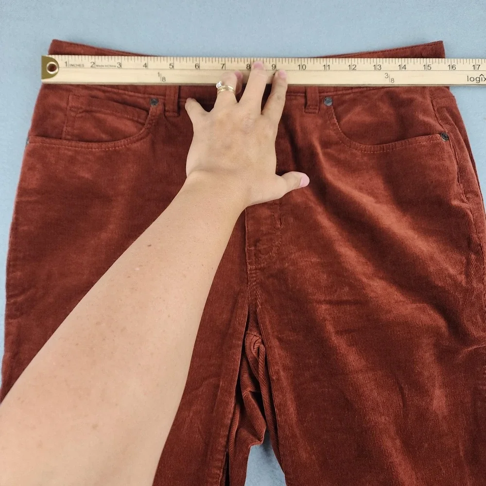 Talbots Corduroy Straight Leg Pants Womens 6 Orange Curvy Stretch 5 Pocket